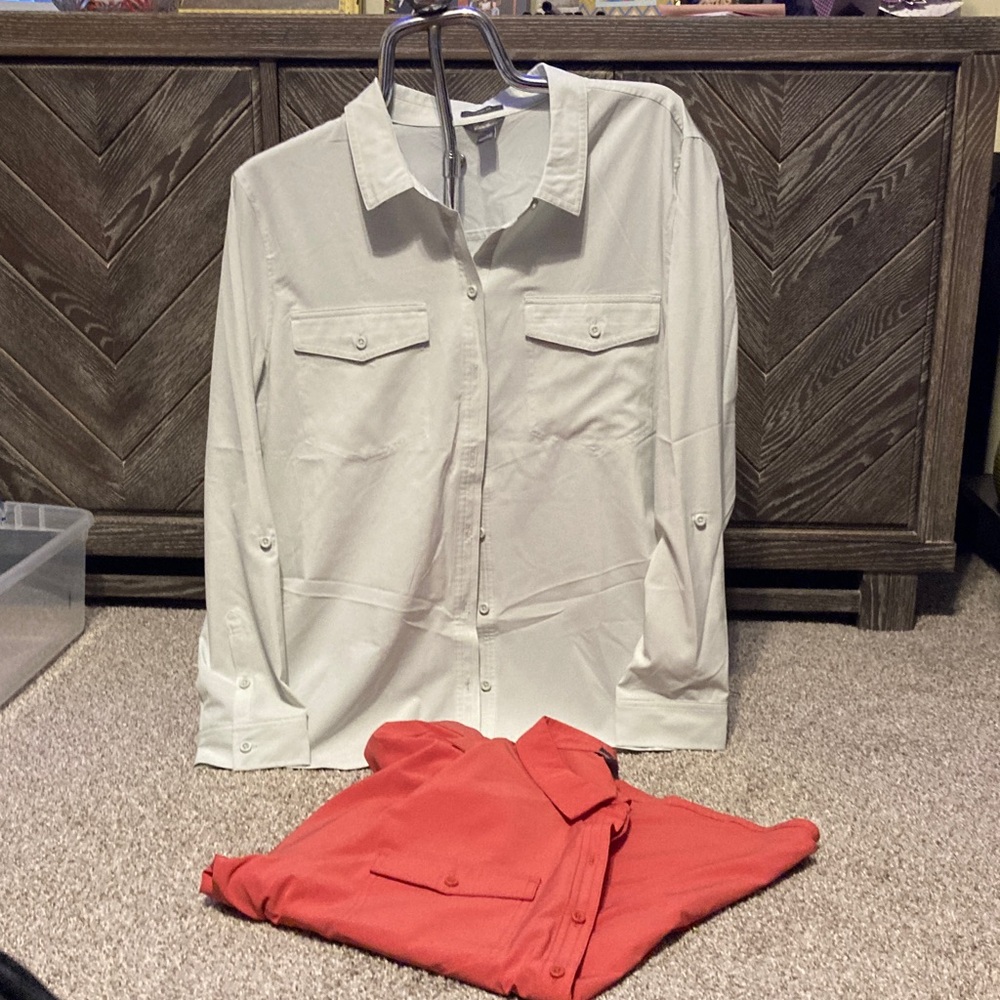 Eddie Bauer Elegant mint and Rust Casual Button-Down Shirts